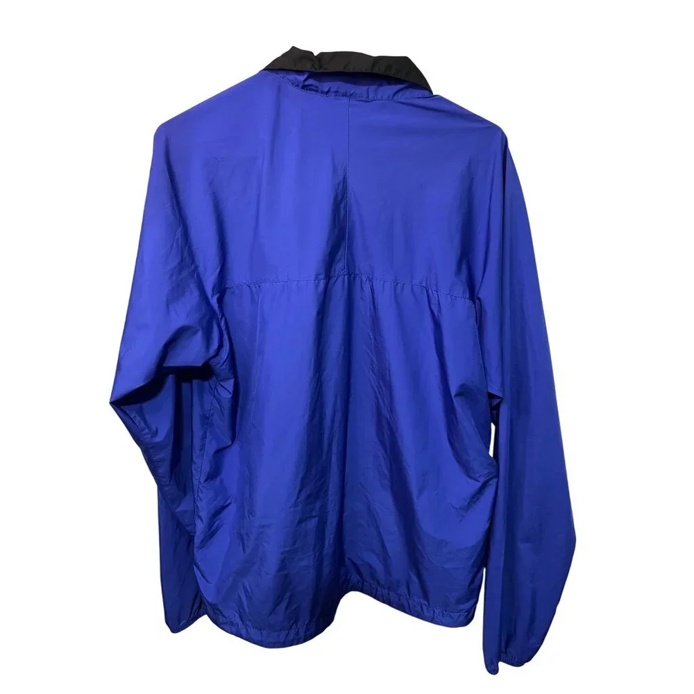 Patagonia Mens Blue Pullover Jacket With Black Collar Lightweight Half-Zip Size